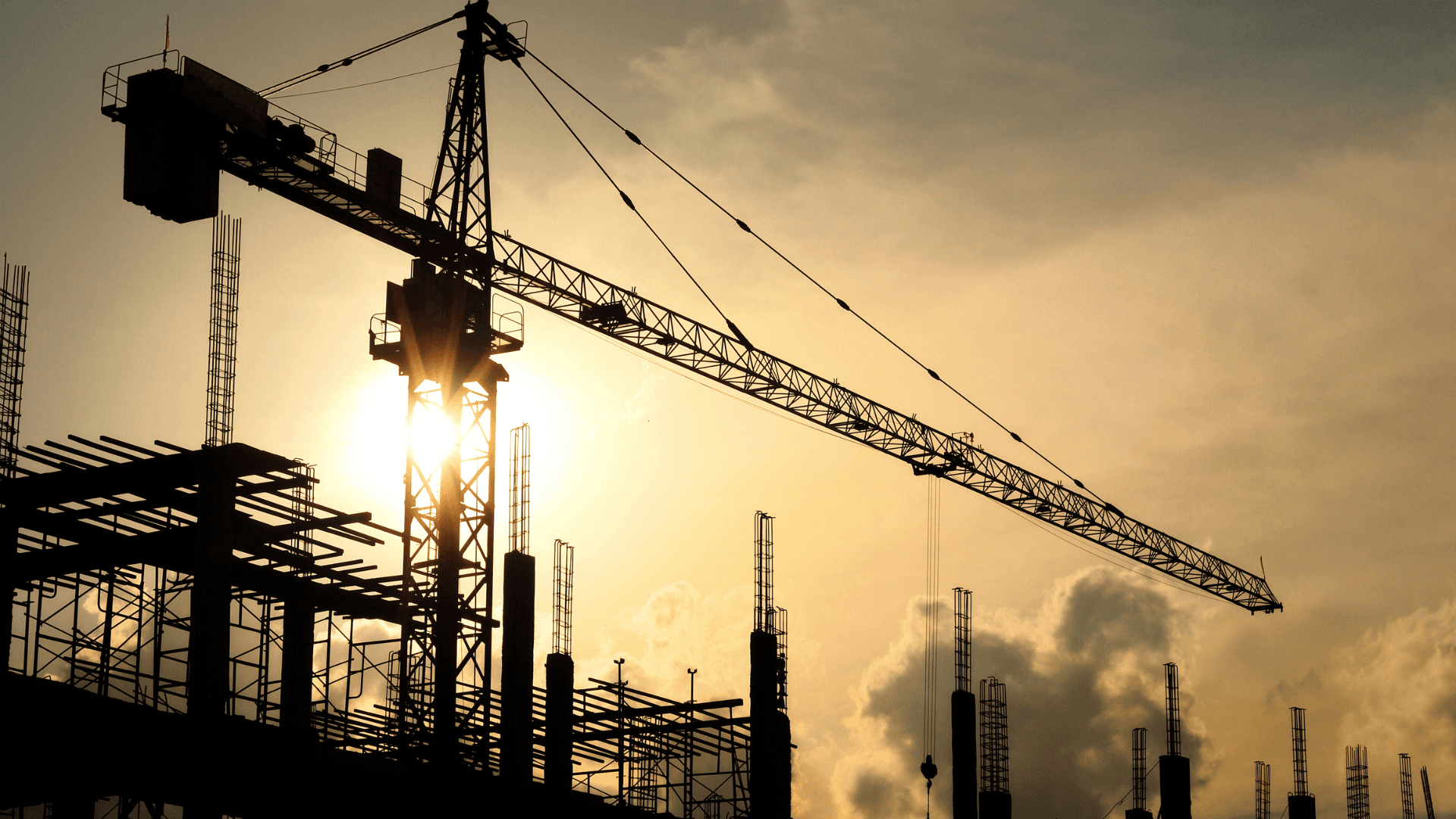 Construction site showing crane structure